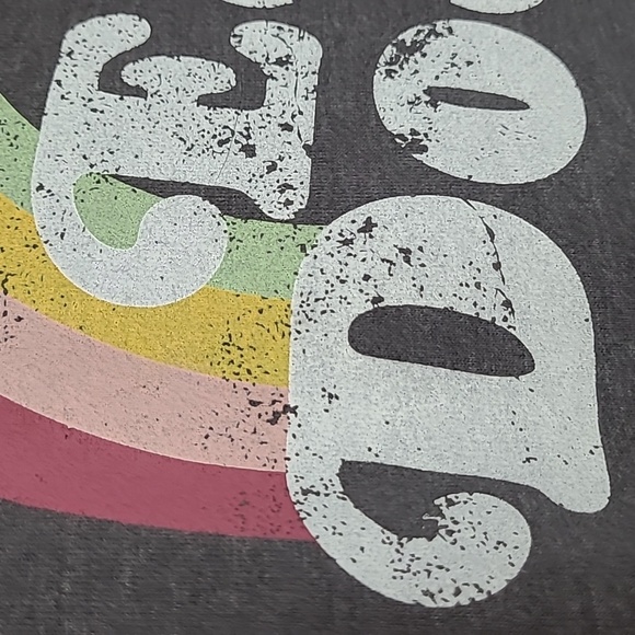 WILDFOX EASY DOES IT BURNOUT RAINBOW GRAPHIC SWEATSHIRT GRAY MEDIUM - Picture 5 of 11